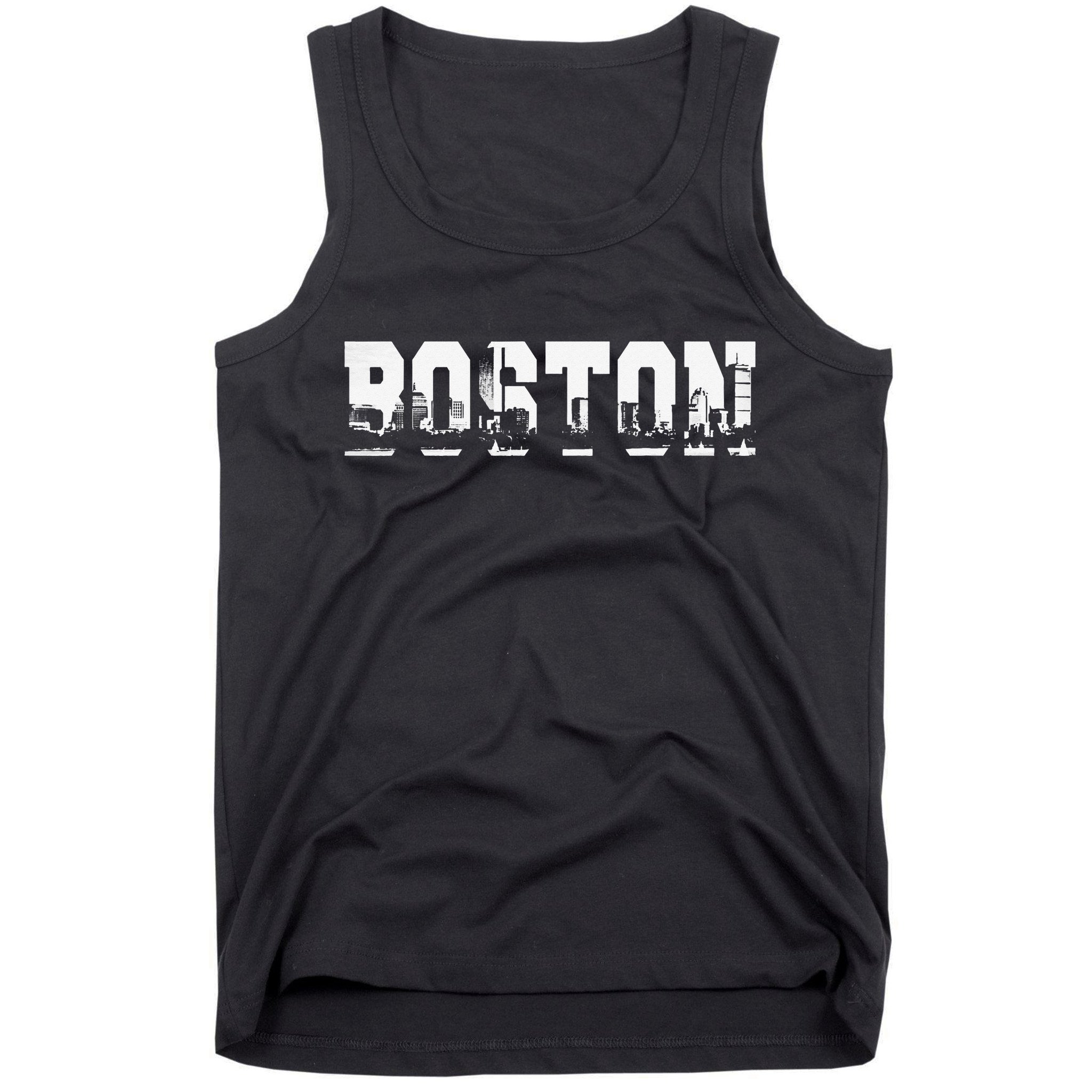 Boston Massachusetts Skyline Graphic Apparel Tank Top
