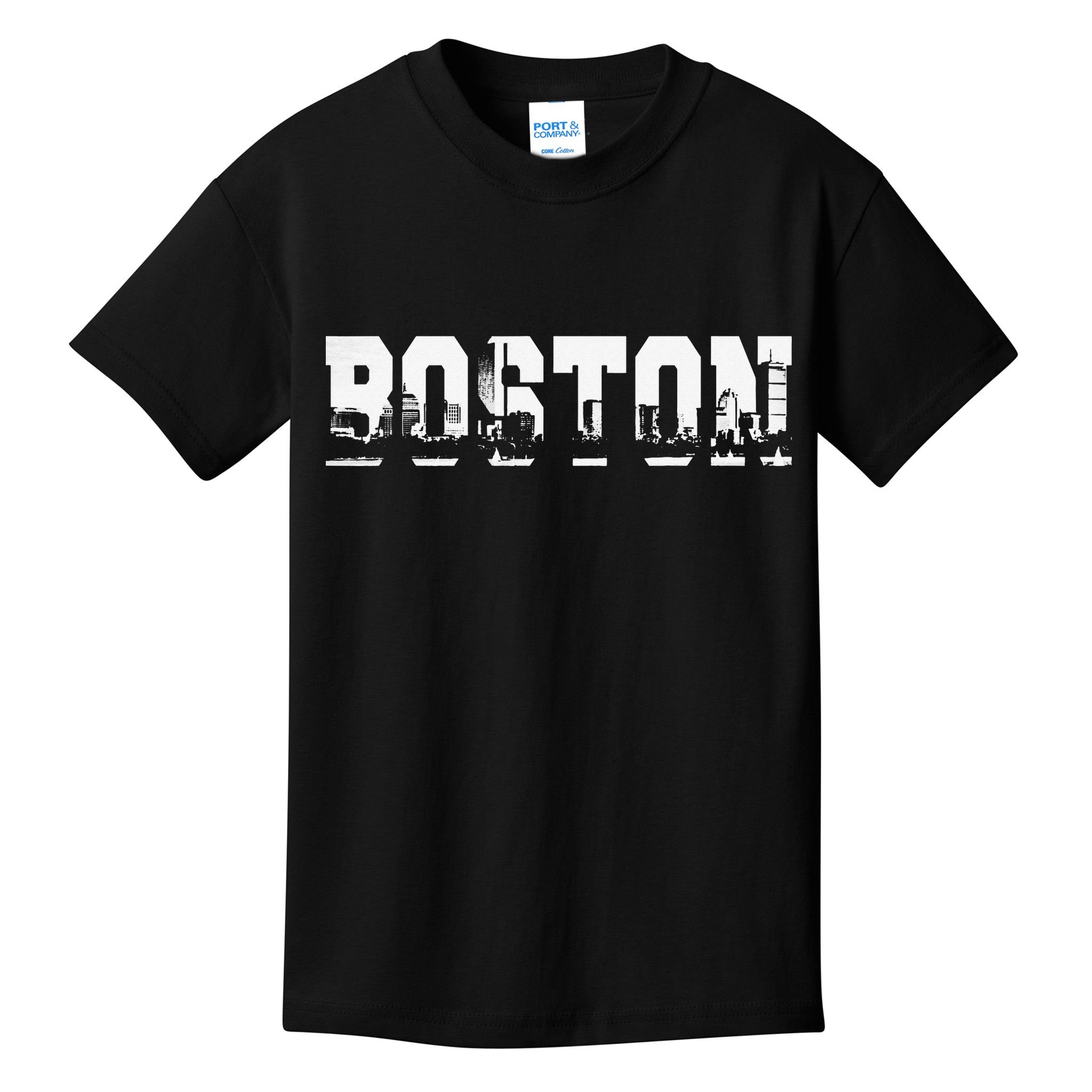 Boston Massachusetts Skyline Graphic Apparel Kids T-Shirt