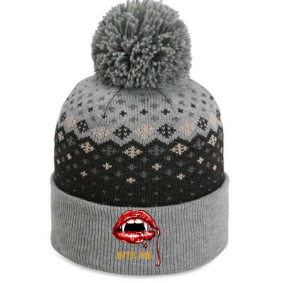 Bite Me Sexy Vampire Lips Halloween Novelty Gift The Baniff Cuffed Pom Beanie