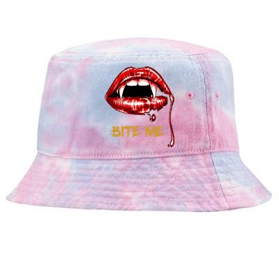 Bite Me Sexy Vampire Lips Halloween Novelty Gift Tie-Dyed Bucket Hat