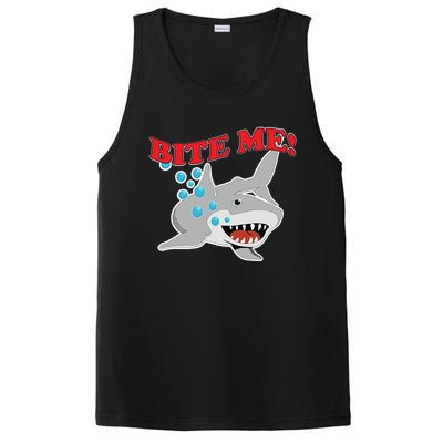 Bite Me Shark Funny Shark Humor Gift PosiCharge Competitor Tank