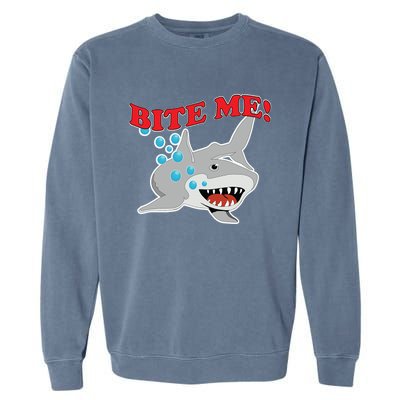 Bite Me Shark Funny Shark Humor Gift Garment-Dyed Sweatshirt