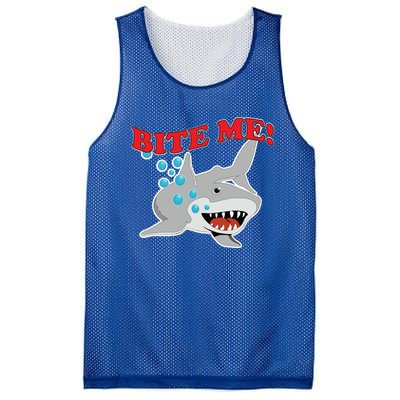 Bite Me Shark Funny Shark Humor Gift Mesh Reversible Basketball Jersey Tank