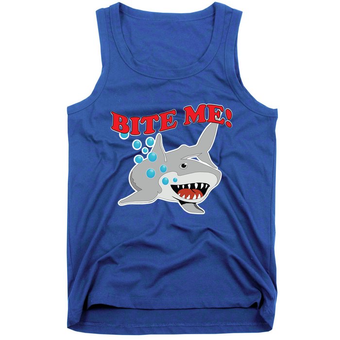 Bite Me Shark Funny Shark Humor Gift Tank Top