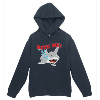 Bite Me Shark Funny Shark Humor Gift Urban Pullover Hoodie