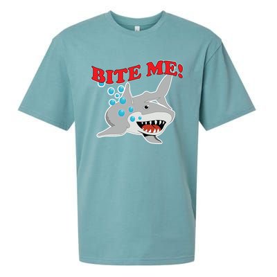 Bite Me Shark Funny Shark Humor Gift Sueded Cloud Jersey T-Shirt