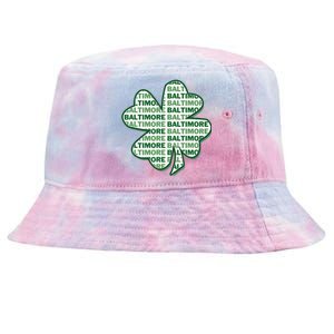 Baltimore Maryland St Patrick's Day 4 Leaf Clover Tie-Dyed Bucket Hat