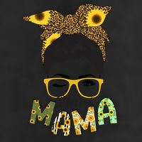 Blessed Mama Sunflower Messy Bun Mother's Day 7 Panel Mesh Trucker Snapback Hat