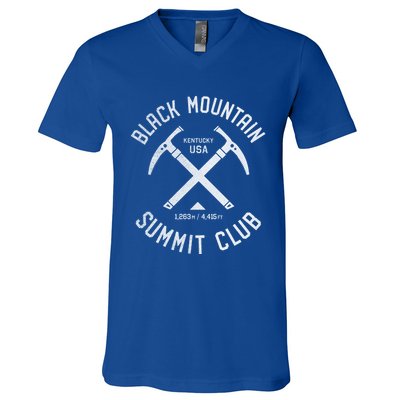 Black Mountain Summit Club I Climbed Black Mountain Kentucky Gift V-Neck T-Shirt