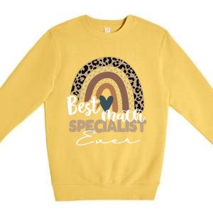 Best Math Specialist Ever Boho Rainbow Teacher Appreciation Cool Gift Premium Crewneck Sweatshirt