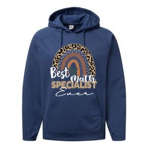 Best Math Specialist Ever Boho Rainbow Teacher Appreciation Cool Gift Performance Fleece Hoodie