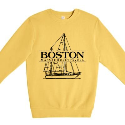 Boston Massachusetts Souvenir Sailing Great Gift Premium Crewneck Sweatshirt