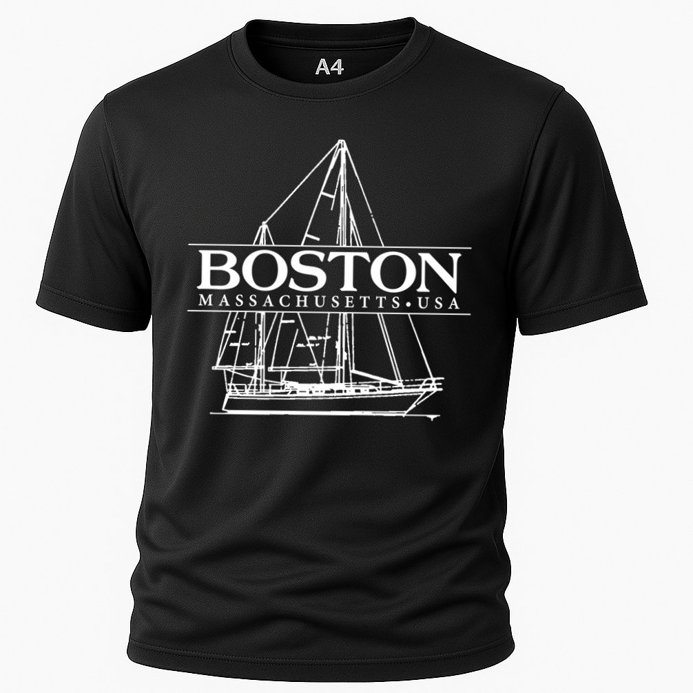 Boston Massachusetts Souvenir Sailing Great Gift Cooling Performance Crew T-Shirt