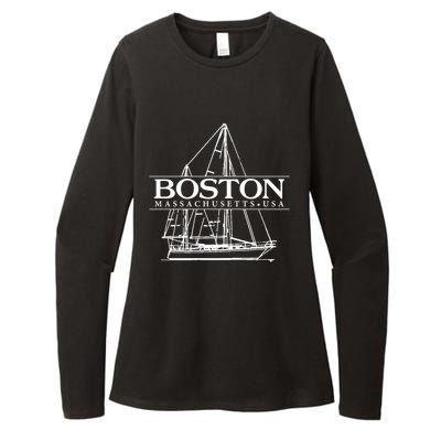 Boston Massachusetts Souvenir Sailing Great Gift Womens CVC Long Sleeve Shirt