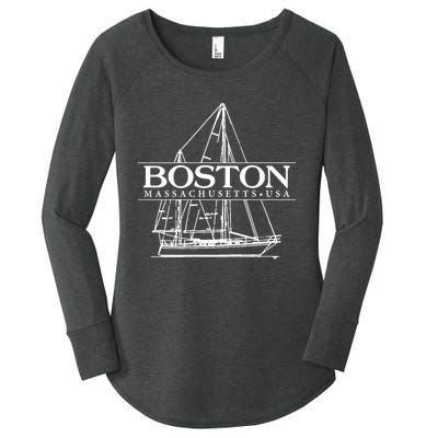 Boston Massachusetts Souvenir Sailing Great Gift Women's Perfect Tri Tunic Long Sleeve Shirt