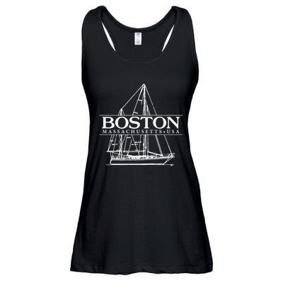 Boston Massachusetts Souvenir Sailing Great Gift Ladies Essential Flowy Tank