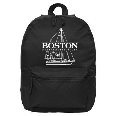 Boston Massachusetts Souvenir Sailing Great Gift 16 in Basic Backpack