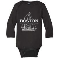 Boston Massachusetts Souvenir Sailing Great Gift Baby Long Sleeve Bodysuit