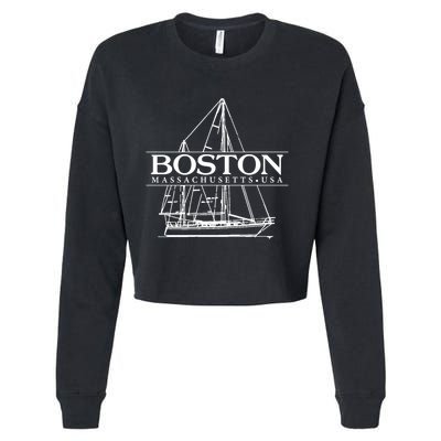 Boston Massachusetts Souvenir Sailing Great Gift Cropped Pullover Crew