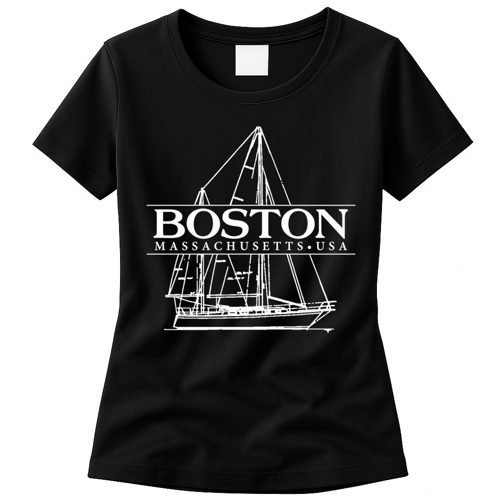 Boston Massachusetts Souvenir Sailing Great Gift Womens T-Shirt