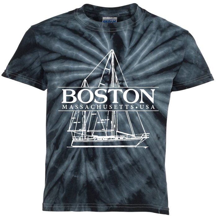 Boston Massachusetts Souvenir Sailing Great Gift Kids Tie-Dye T-Shirt