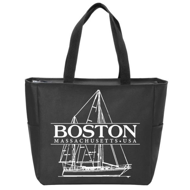 Boston Massachusetts Souvenir Sailing Great Gift Zip Tote Bag