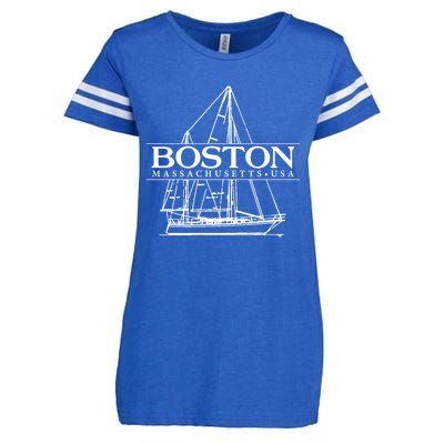 Boston Massachusetts Souvenir Sailing Great Gift Enza Ladies Jersey Football T-Shirt