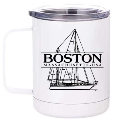 Boston Massachusetts Souvenir Sailing Great Gift 12 oz Stainless Steel Tumbler Cup