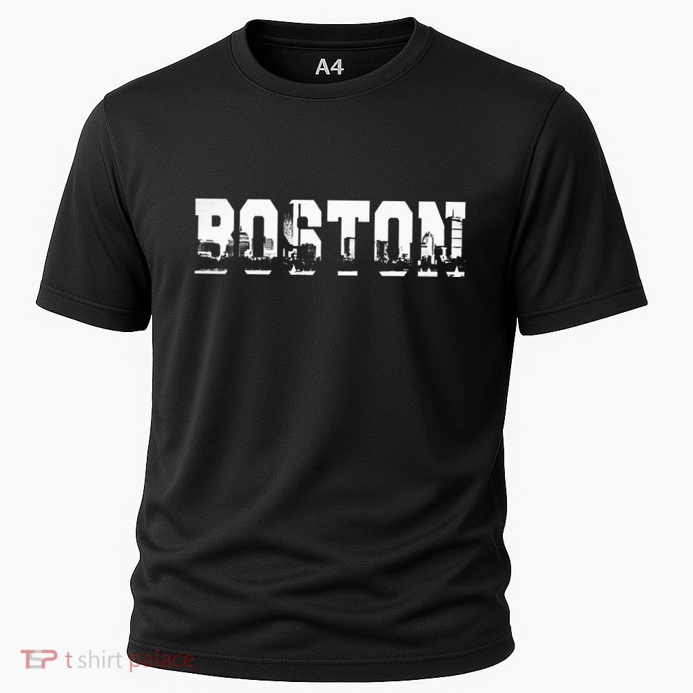 Boston Massachusetts Skyline Graphic Apparel Performance Shirt