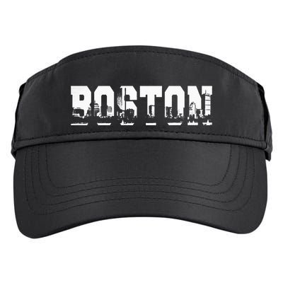 Boston Massachusetts Skyline Graphic Apparel Adult Drive Performance Visor