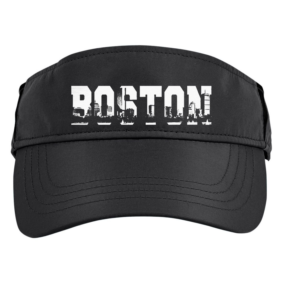 Boston Massachusetts Skyline Graphic Apparel Adult Drive Performance Visor