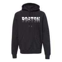 Boston Massachusetts Skyline Graphic Apparel Premium Hoodie