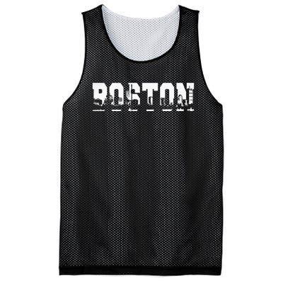 Boston Massachusetts Skyline Graphic Apparel Mesh Reversible Basketball Jersey Tank