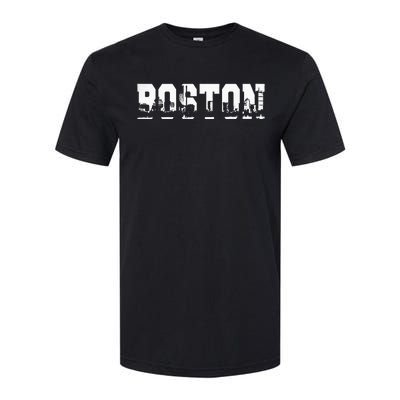 Boston Massachusetts Skyline Graphic Apparel Softstyle CVC T-Shirt