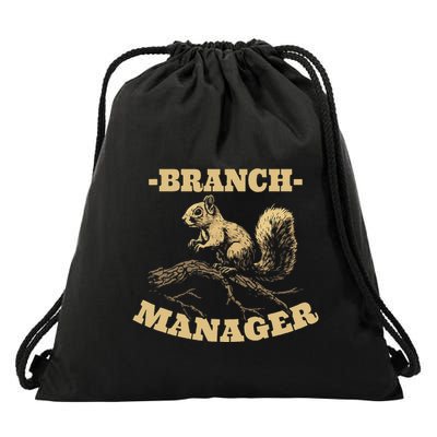 Branch Manager Squirrel Nature Wildlife Humor Fun Drawstring Bag