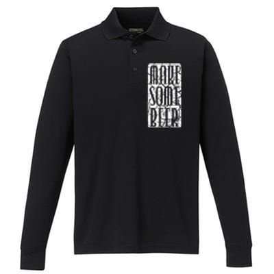 Brewing Make Some Beer Gift Performance Long Sleeve Polo