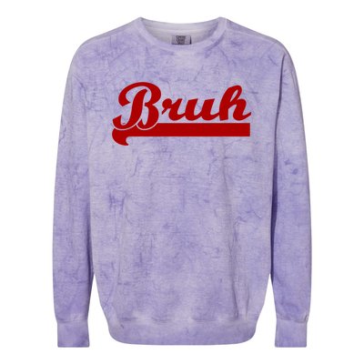 Bruh Meme Saying Funny Brother Greeting Colorblast Crewneck Sweatshirt