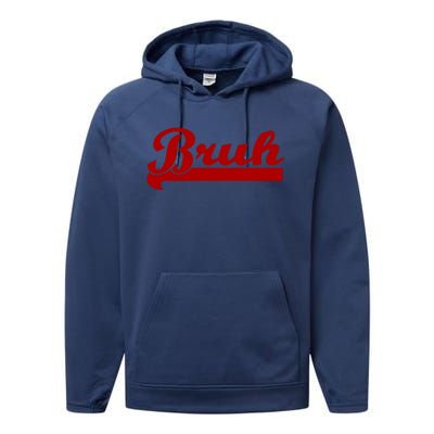 Bruh Meme Saying Funny Brother Greeting Performance Fleece Hoodie