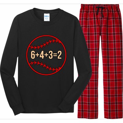 Baseball Math Sports Player Lover Coach Graphic Gift Long Sleeve Pajama Set