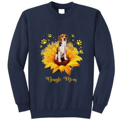 Beagle Mom Sunflower With Dog Paw MotherS Day Sweatshirt