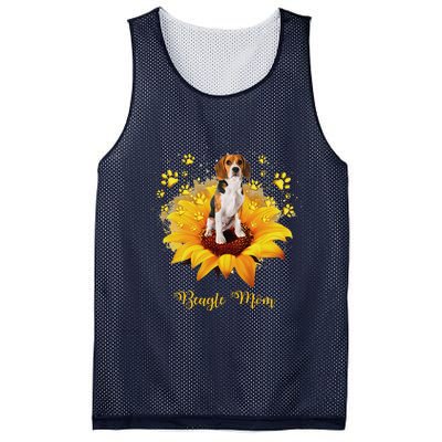 Beagle Mom Sunflower With Dog Paw MotherS Day Mesh Reversible Basketball Jersey Tank