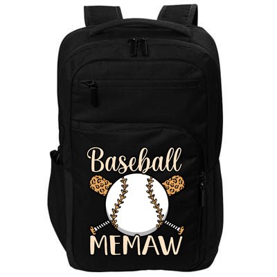 Baseball Memaw Sports Player Lover Coach Graphic Cool Gift Impact Tech Backpack
