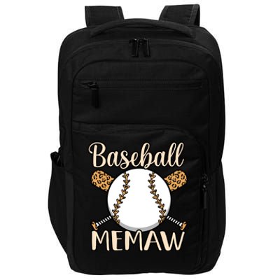 Baseball Memaw Sports Player Lover Coach Graphic Cool Gift Impact Tech Backpack