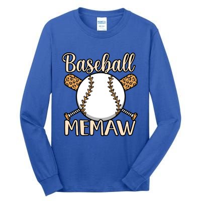 Baseball Memaw Sports Player Lover Coach Graphic Cool Gift Tall Long Sleeve T-Shirt