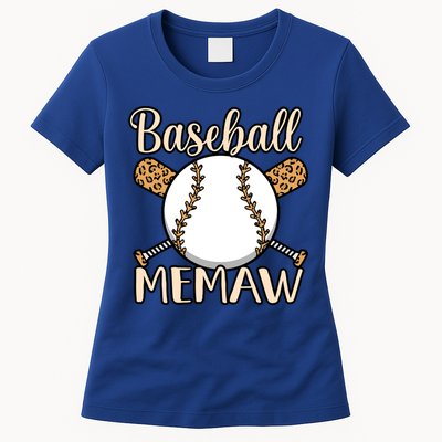 Baseball Memaw Sports Player Lover Coach Graphic Cool Gift Womens T-Shirt
