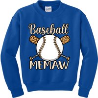 Baseball Memaw Sports Player Lover Coach Graphic Cool Gift Kids Sweatshirt