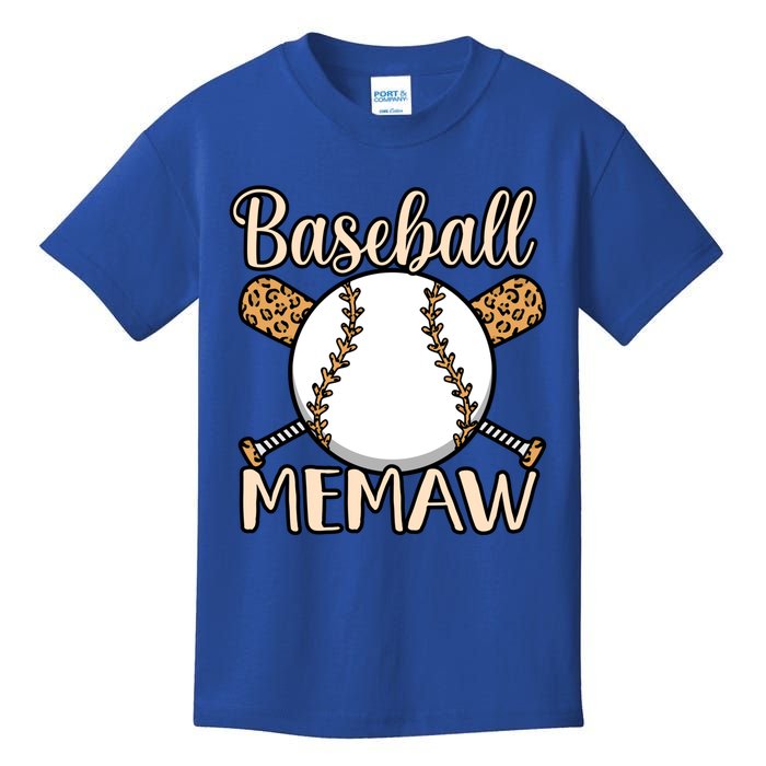 Baseball Memaw Sports Player Lover Coach Graphic Cool Gift Kids T-Shirt