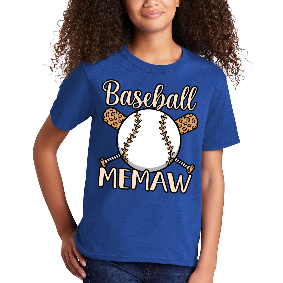 Baseball Memaw Sports Player Lover Coach Graphic Cool Gift Kids T-Shirt