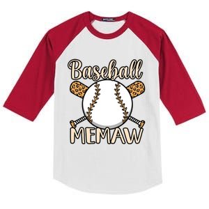 Baseball Memaw Sports Player Lover Coach Graphic Cool Gift Kids Colorblock Raglan Jersey