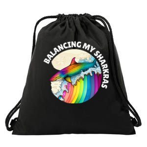 Balancing my Sharkras Spiritual Chakra Chakras Shark Drawstring Bag